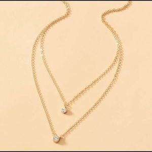 Gold Layered Rhinestone Necklace